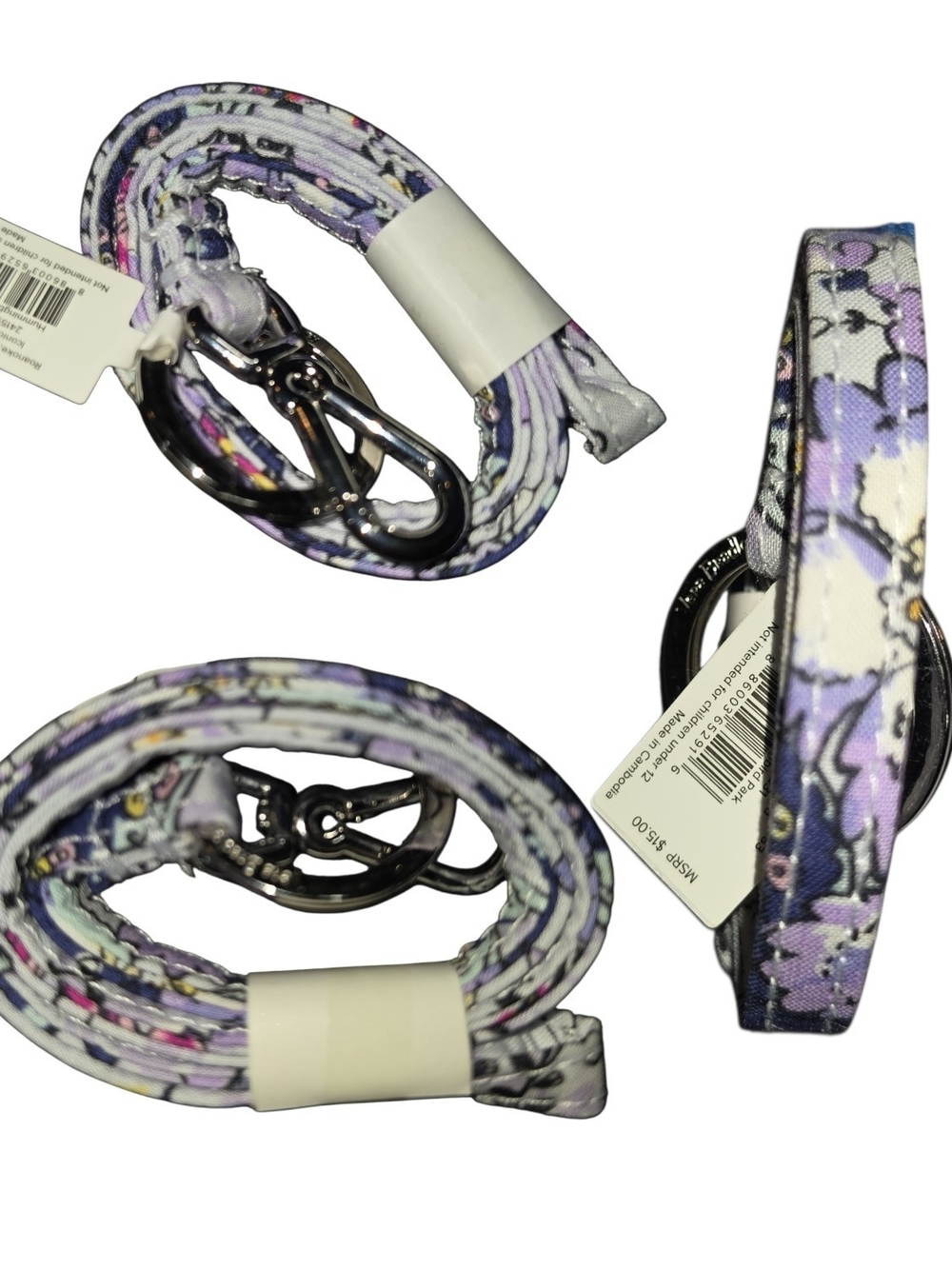 Vera Bradley "Hummingbird Park" Lavender Floral Lanyard NWT